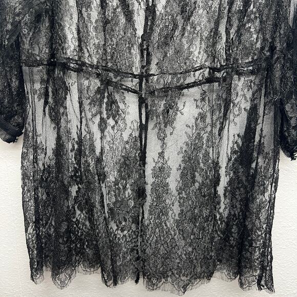 Women's Gothcore Whimsygoth Mystical Emo Babydoll Relaxed Black Lace Top Medium - Picture 7 of 10